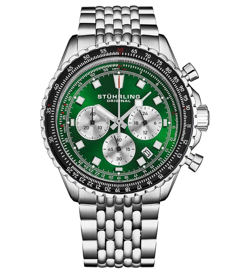Stührling Japanese Chronograph RaceWay 1010 44mm Quartz Watch