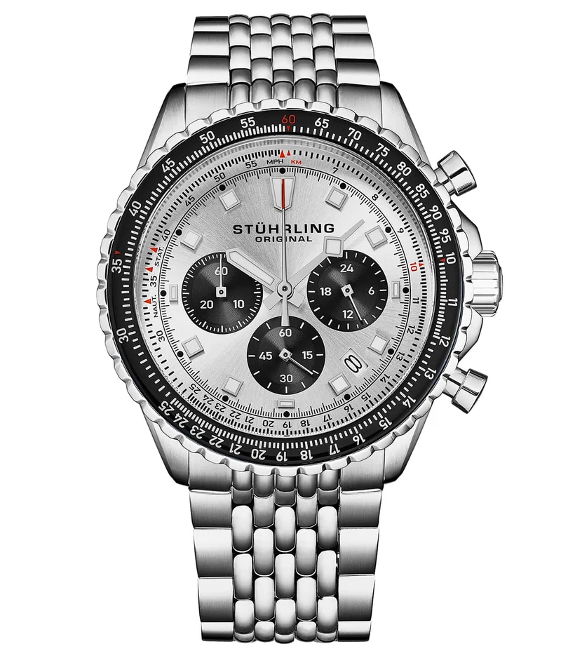 Stührling Japanese Chronograph RaceWay 1010 44mm Quartz Watch