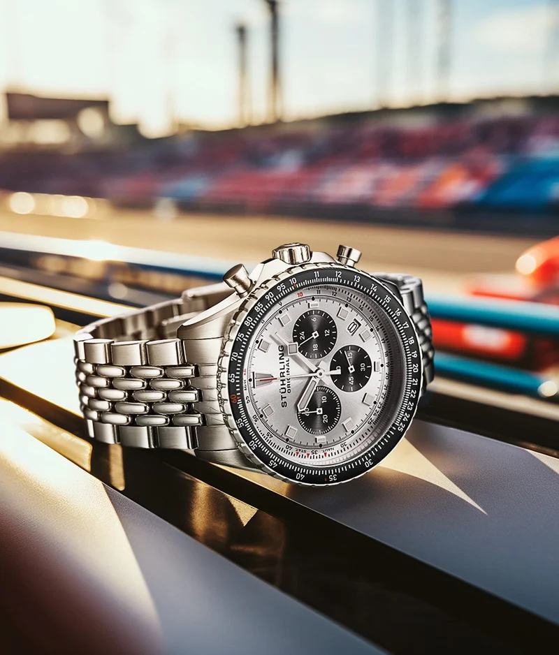 Stührling Japanese Chronograph RaceWay 1010 44mm Quartz Watch