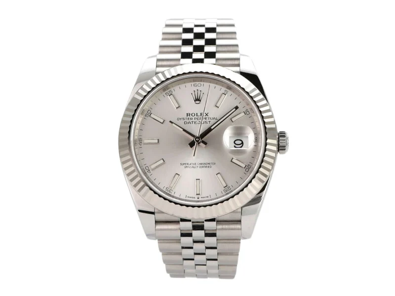 Rolex Datejust 41 Edelstahl Weißgold 126334 Silber Jubile-Band