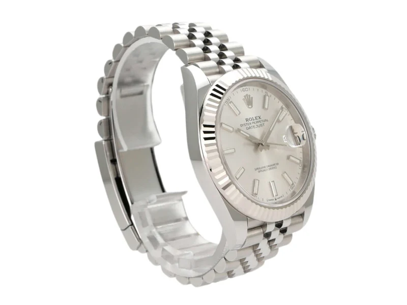 Rolex Datejust 41 Edelstahl Weißgold 126334 Silber Jubile-Band
