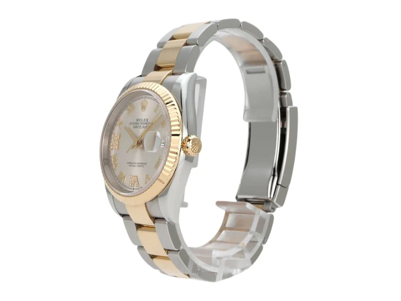 Rolex Datejust 36 Oystersteel Gelbgold 126233 Silber Römisch Diamant