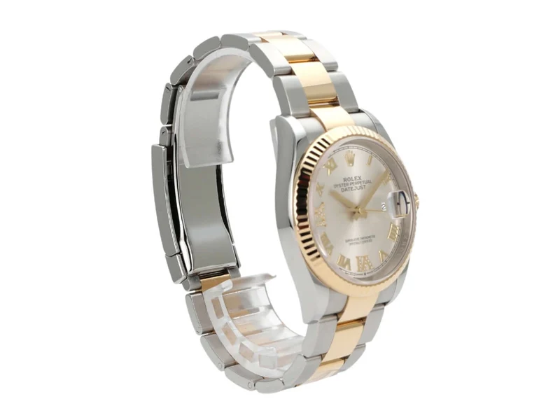 Rolex Datejust 36 Oystersteel Gelbgold 126233 Silber Römisch Diamant