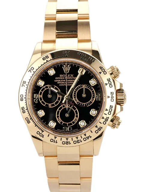 Rolex Cosmograph Daytona Gelbgold 116508 Schwarz Diamant