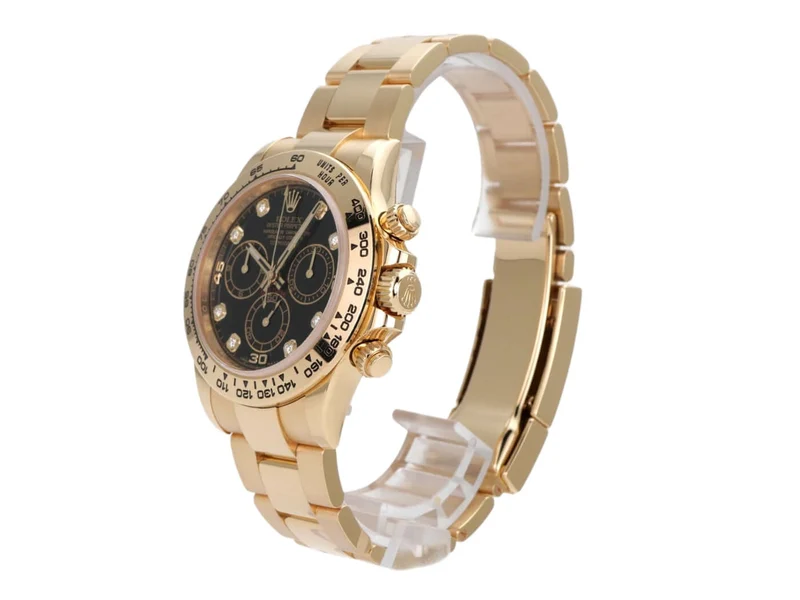 Rolex Cosmograph Daytona Gelbgold 116508 Schwarz Diamant