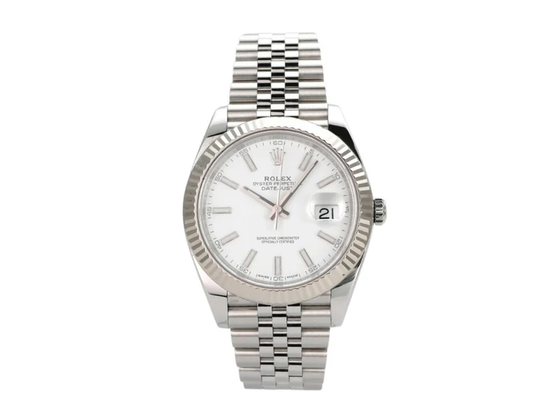 Rolex Datejust 41 Edelstahl Weißgold 126334 Weiß Jubile-Band
