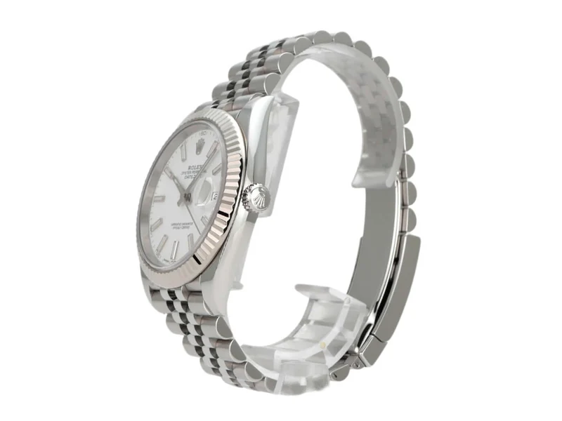 Rolex Datejust 41 Edelstahl Weißgold 126334 Weiß Jubile-Band