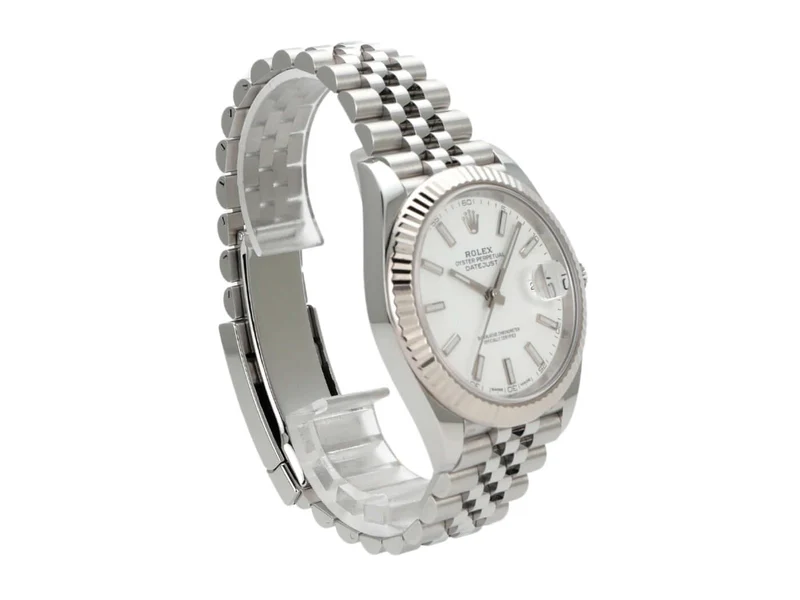Rolex Datejust 41 Edelstahl Weißgold 126334 Weiß Jubile-Band