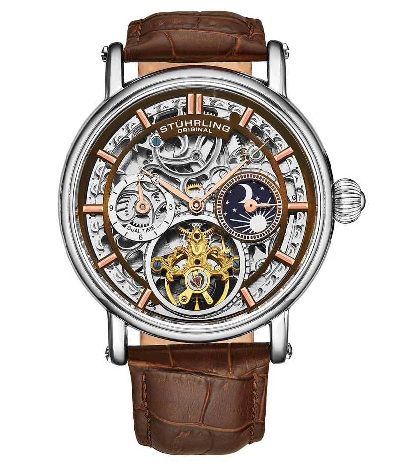 Stührling Macrocosm 4000 Automatic 43mm Skeleton with Dual Time