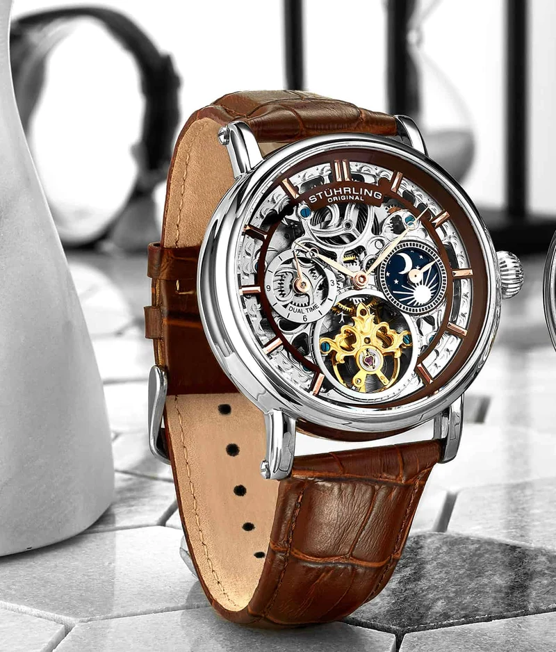 Stührling Macrocosm 4000 Automatic 43mm Skeleton with Dual Time