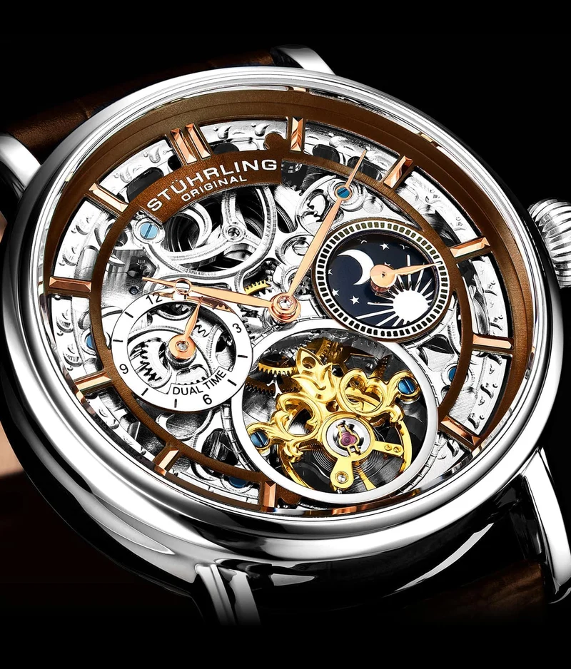 Stührling Macrocosm 4000 Automatic 43mm Skeleton with Dual Time