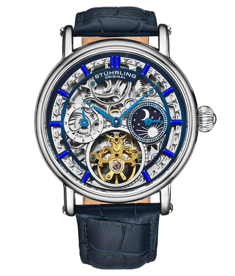 Stührling Macrocosm 4000 Automatic 43mm Skeleton with Dual Time