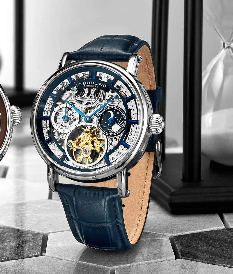 Stührling Macrocosm 4000 Automatic 43mm Skeleton with Dual Time