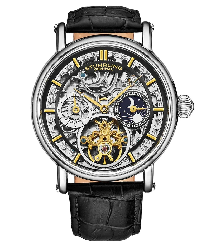 Stührling Macrocosm 4000 Automatic 43mm Skeleton with Dual Time