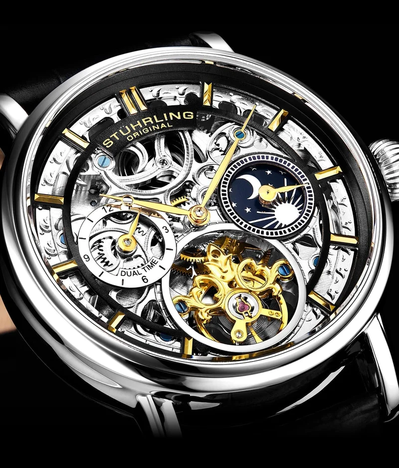 Stührling Macrocosm 4000 Automatic 43mm Skeleton with Dual Time