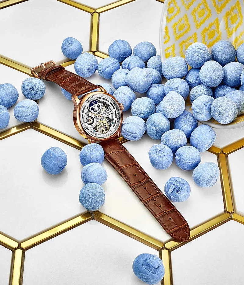 Stührling 3917 Automatic 43mm Skeleton Dual time Watch