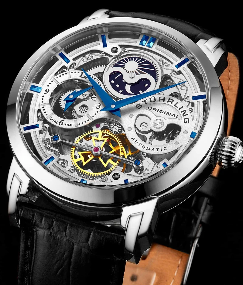Stührling Anatol Dual Time 371 Automatic 46mm Skeleton