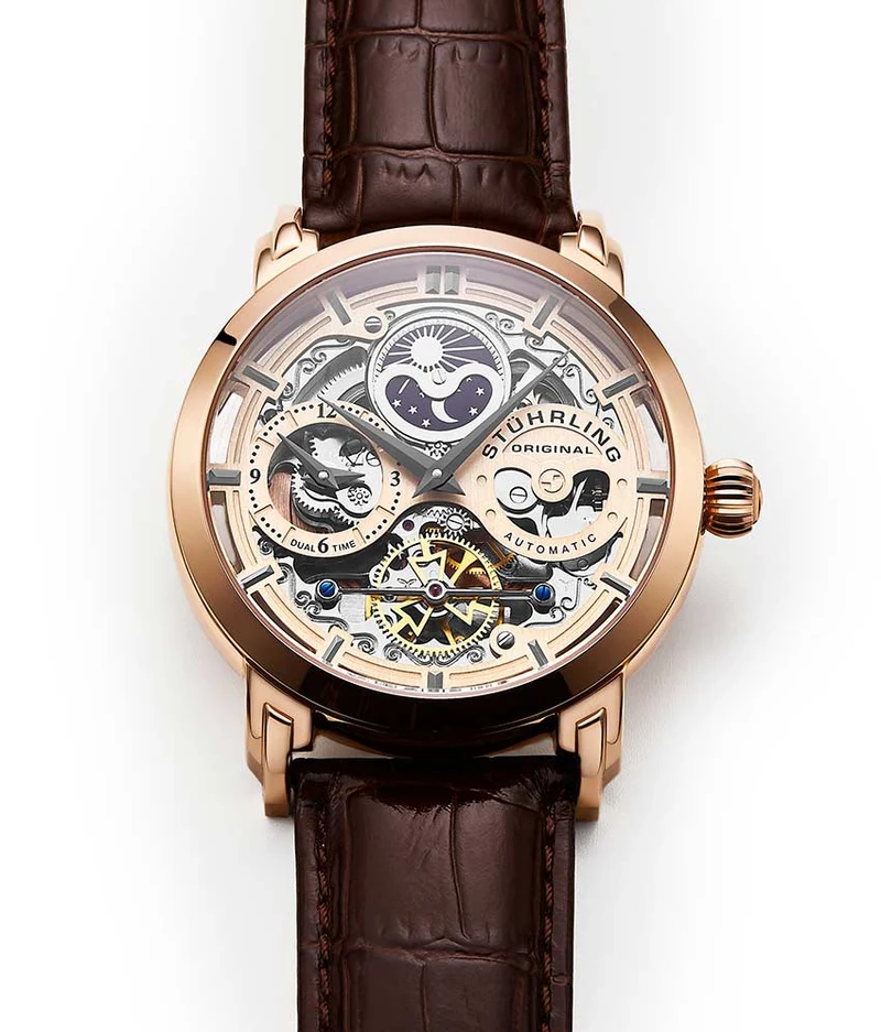 Stührling Anatol Dual Time 371 Automatic 46mm Skeleton