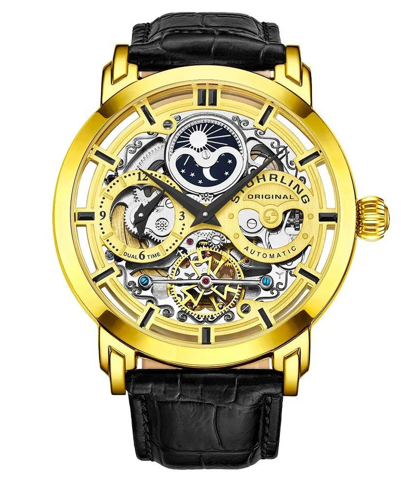 Stührling Anatol Dual Time 371 Automatic 46mm Skeleton