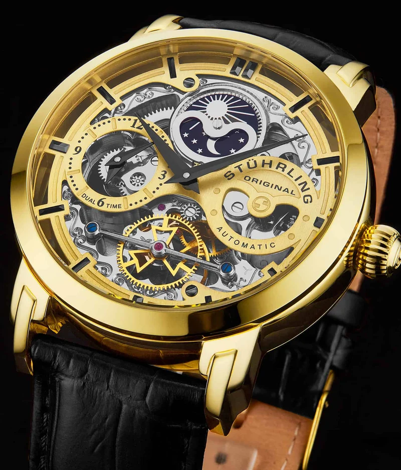 Stührling Anatol Dual Time 371 Automatic 46mm Skeleton