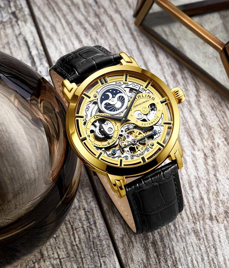 Stührling Anatol Dual Time 371 Automatic 46mm Skeleton