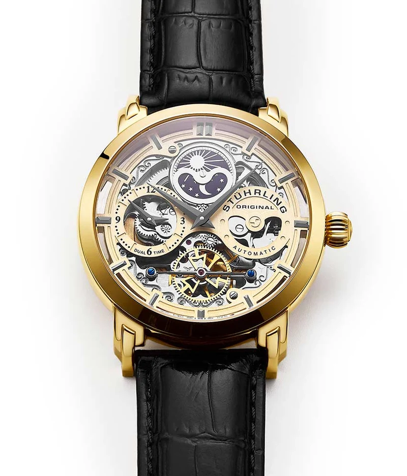 Stührling Anatol Dual Time 371 Automatic 46mm Skeleton