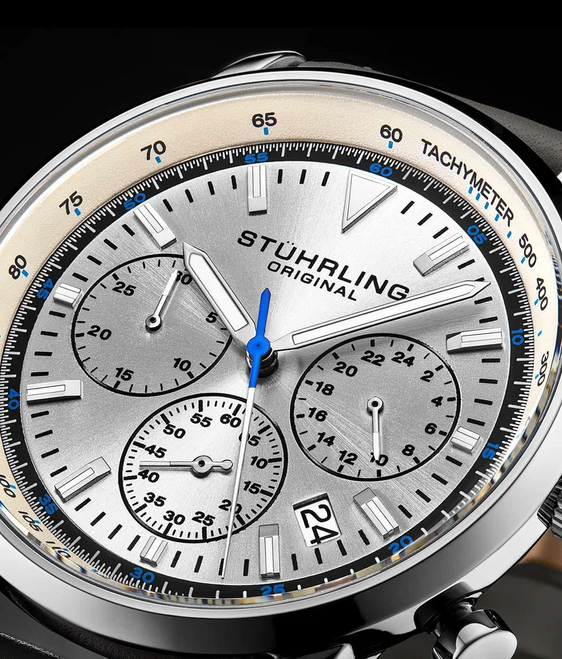 Stührling Monaco Chronograph with Tachymeter Quartz 3986L 44mm Watch