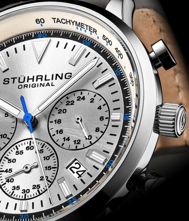 Stührling Monaco Chronograph with Tachymeter Quartz 3986L 44mm Watch