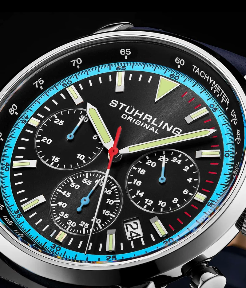 Stührling Monaco Chronograph with Tachymeter Quartz 3986L 44mm Watch