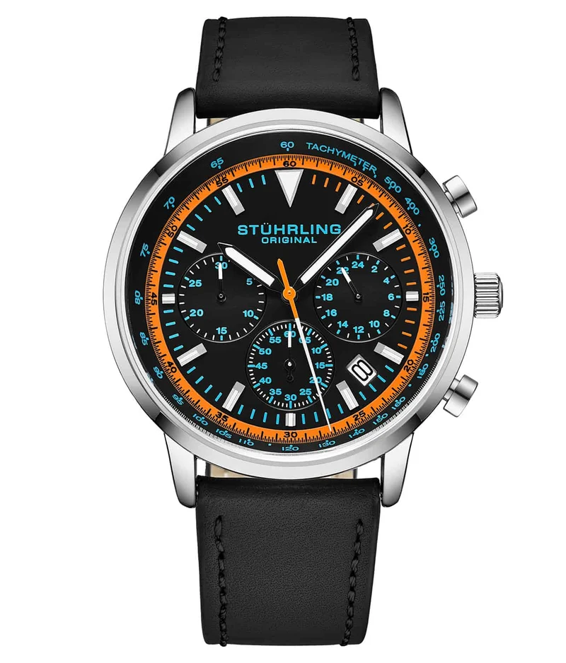 Stührling Monaco Chronograph with Tachymeter Quartz 3986L 44mm Watch