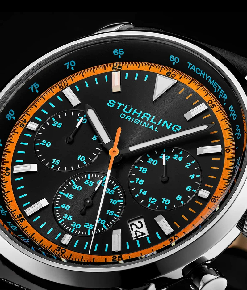 Stührling Monaco Chronograph with Tachymeter Quartz 3986L 44mm Watch