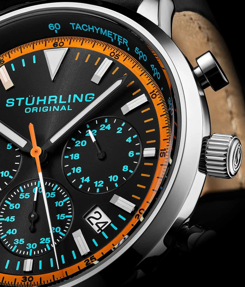 Stührling Monaco Chronograph with Tachymeter Quartz 3986L 44mm Watch
