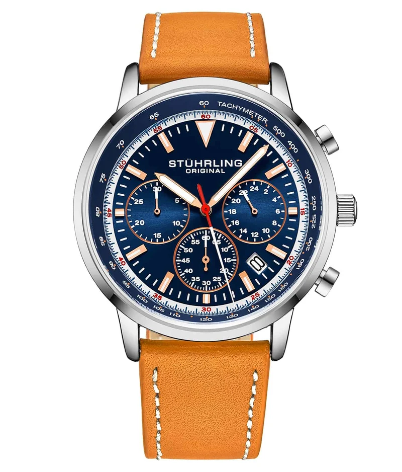 Stührling Monaco Chronograph with Tachymeter Quartz 3986L 44mm Watch