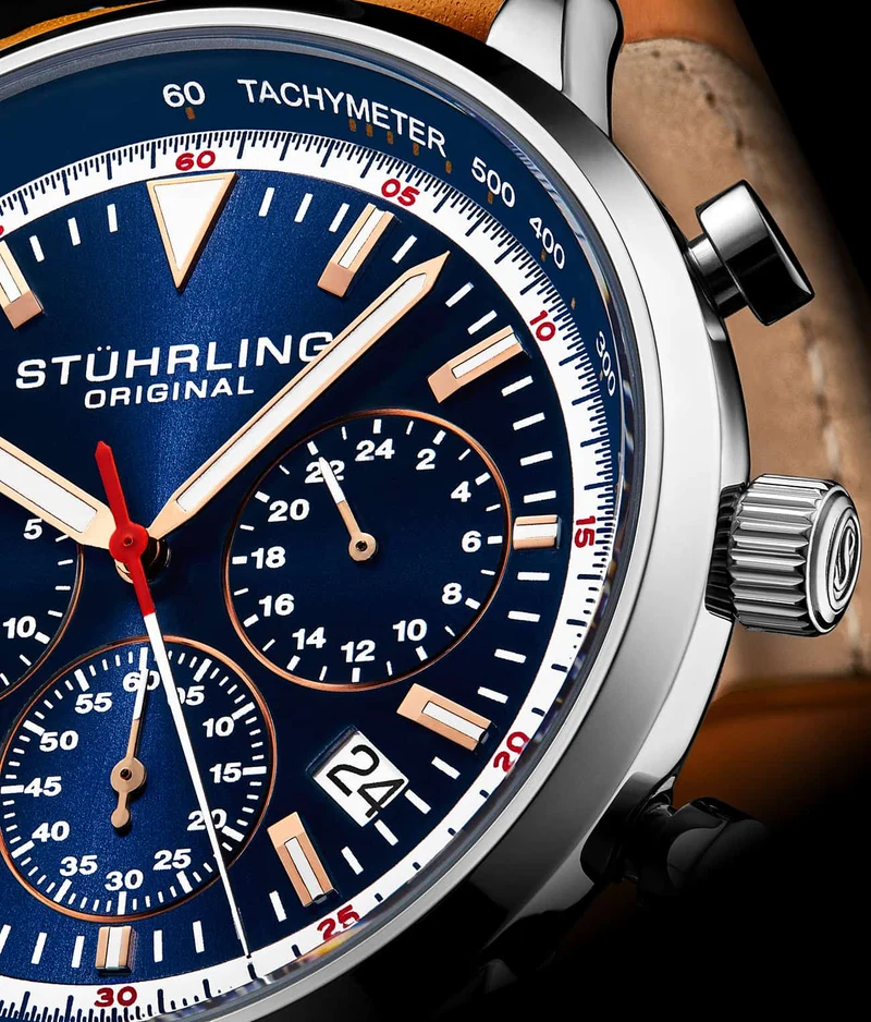Stührling Monaco Chronograph with Tachymeter Quartz 3986L 44mm Watch