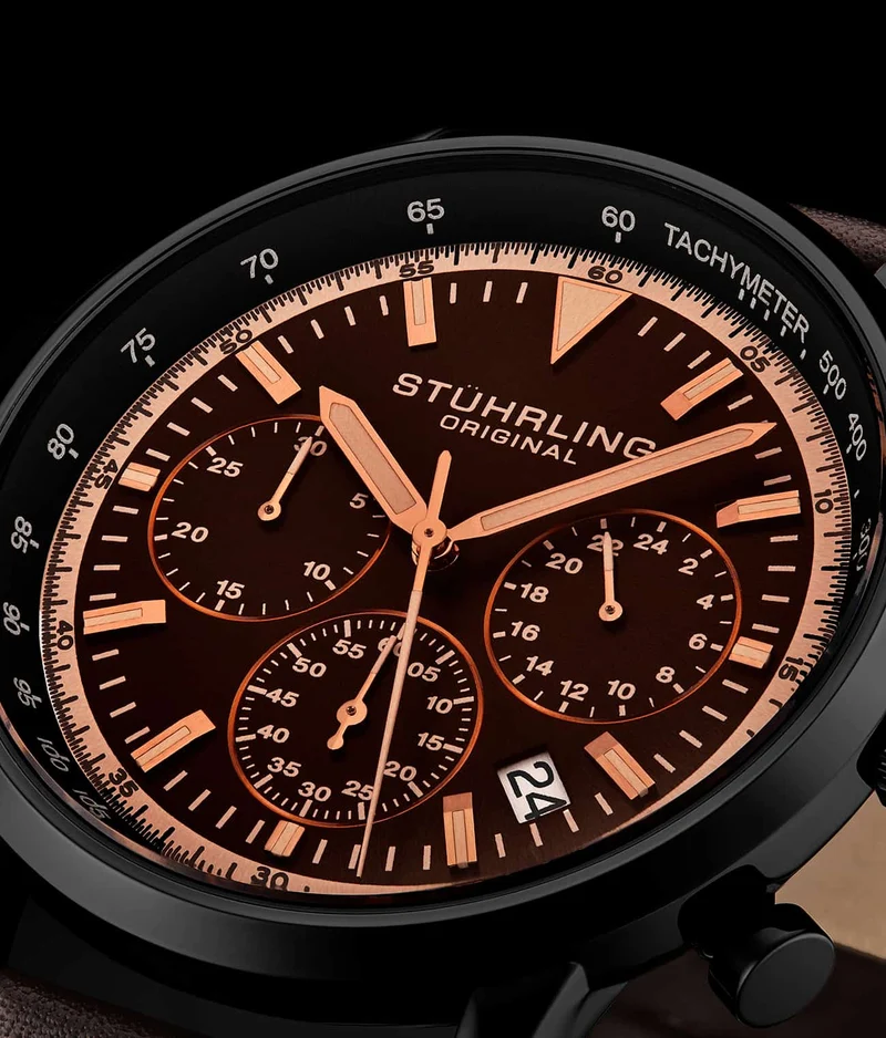 Stührling Monaco Chronograph with Tachymeter Quartz 3986L 44mm Watch