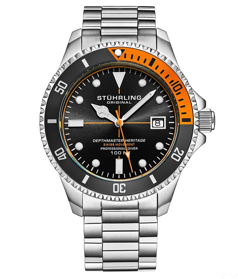Stührling Depthmaster Heritage 4058 Swiss Quartz 42mm