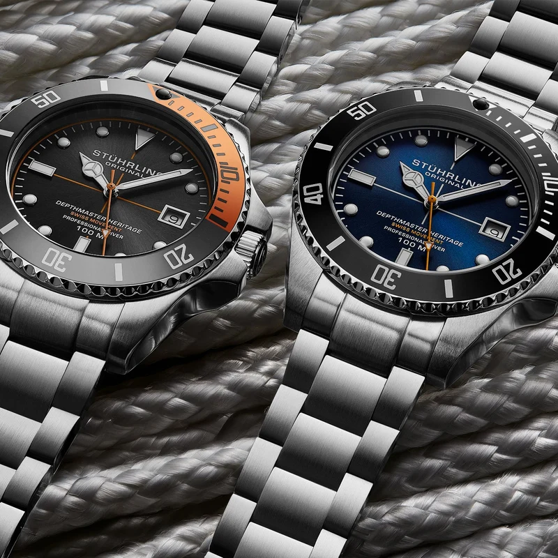 Stührling Depthmaster Heritage 4058 Swiss Quartz 42mm