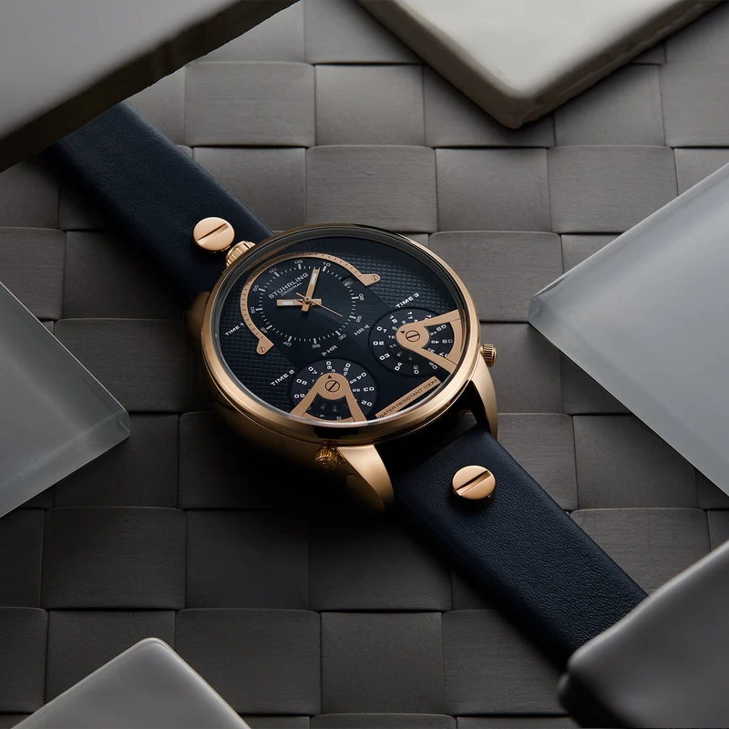Stührling TerraTime Triple-Time 4051 Quartz 50mm