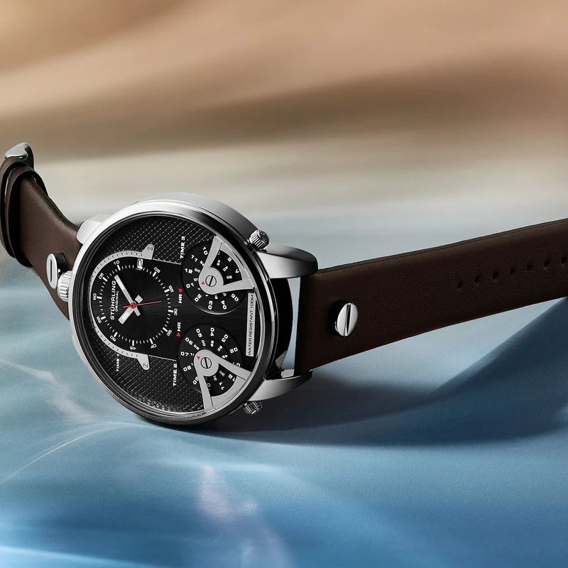 Stührling TerraTime Triple-Time 4051 Quartz 50mm