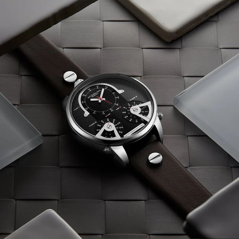 Stührling TerraTime Triple-Time 4051 Quartz 50mm