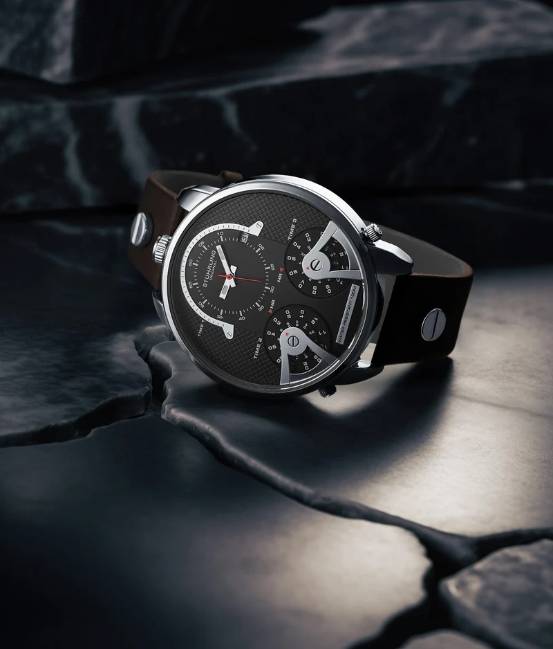 Stührling TerraTime Triple-Time 4051 Quartz 50mm