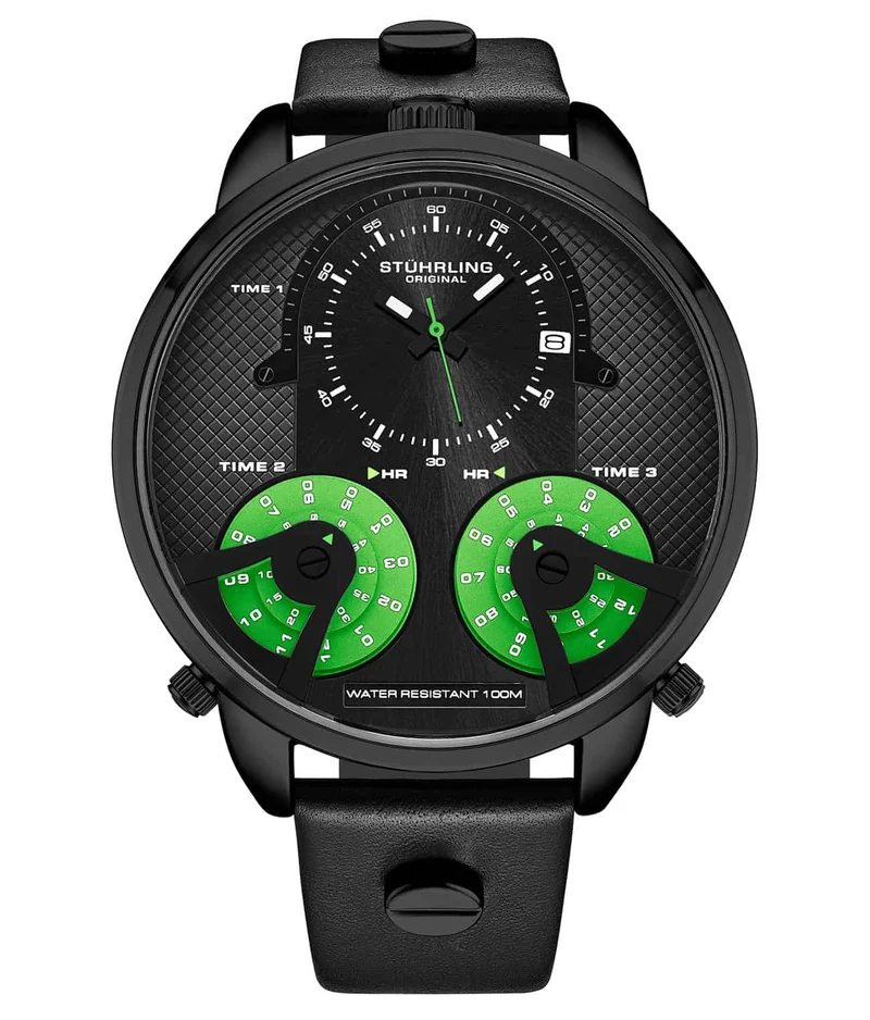 Stührling TerraTime Triple-Time 4051 Quartz 50mm