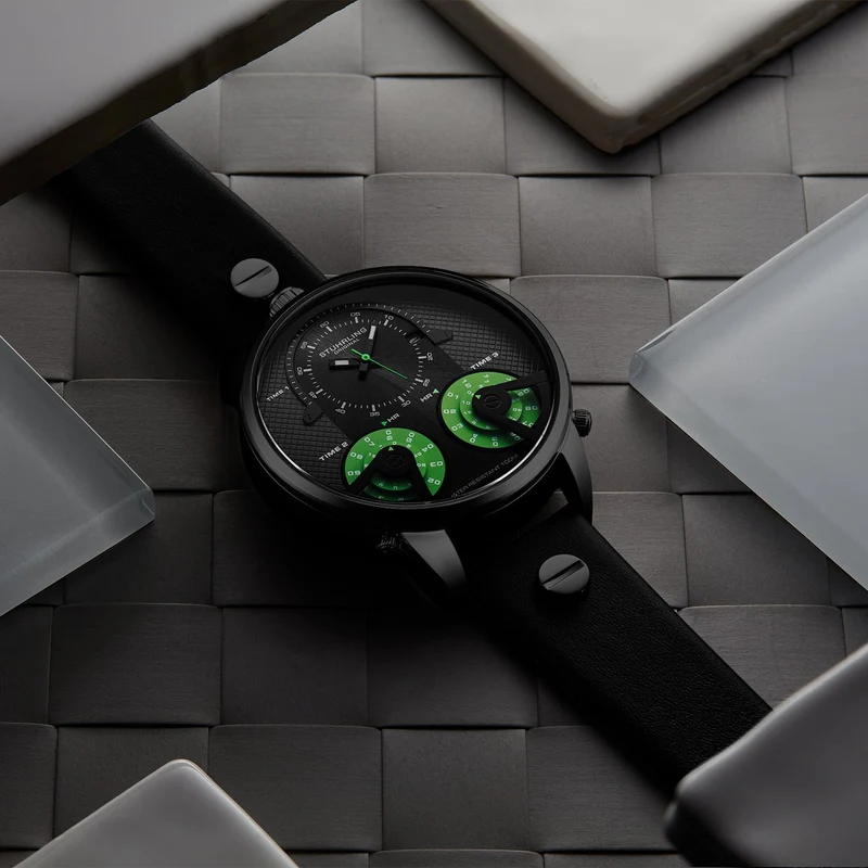 Stührling TerraTime Triple-Time 4051 Quartz 50mm