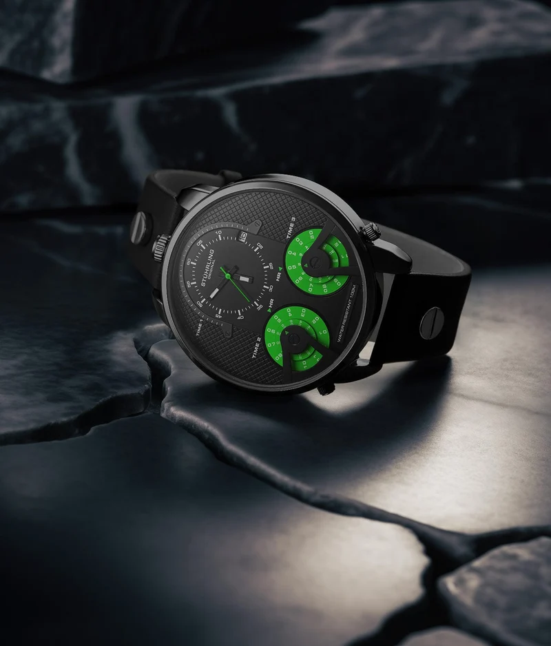 Stührling TerraTime Triple-Time 4051 Quartz 50mm