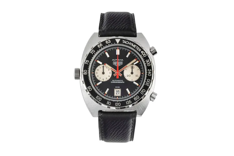 Heuer Autavia chronograph steel automatic men's watch 11063 Vintage [2603942]