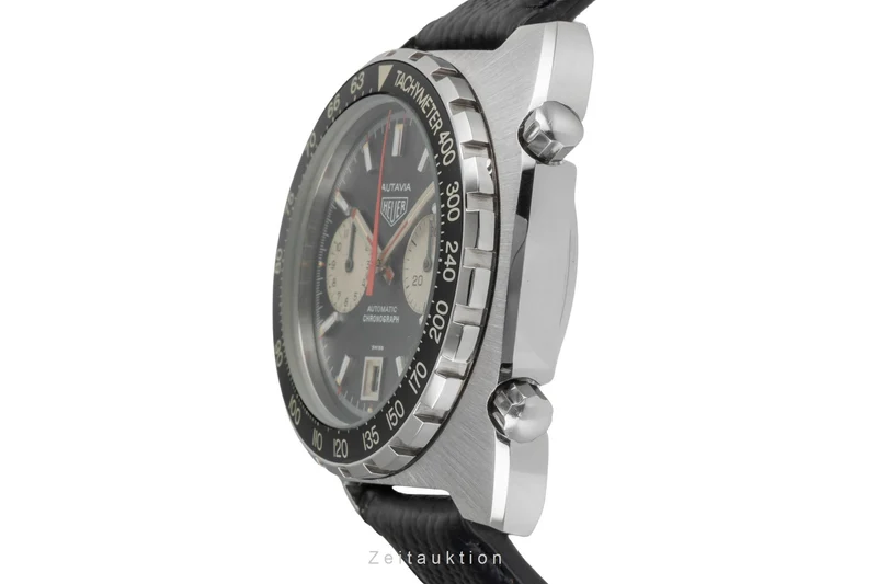 Heuer Autavia chronograph steel automatic men's watch 11063 Vintage [2603942]