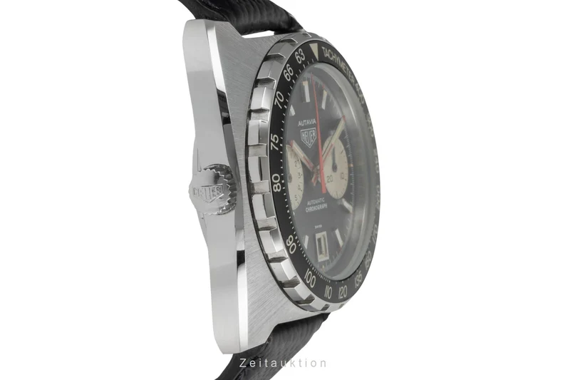 Heuer Autavia chronograph steel automatic men's watch 11063 Vintage [2603942]