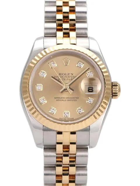 Rolex Datejust 26 Edelstahl Gelbgold 179173 Champagner Diamant Jubile
