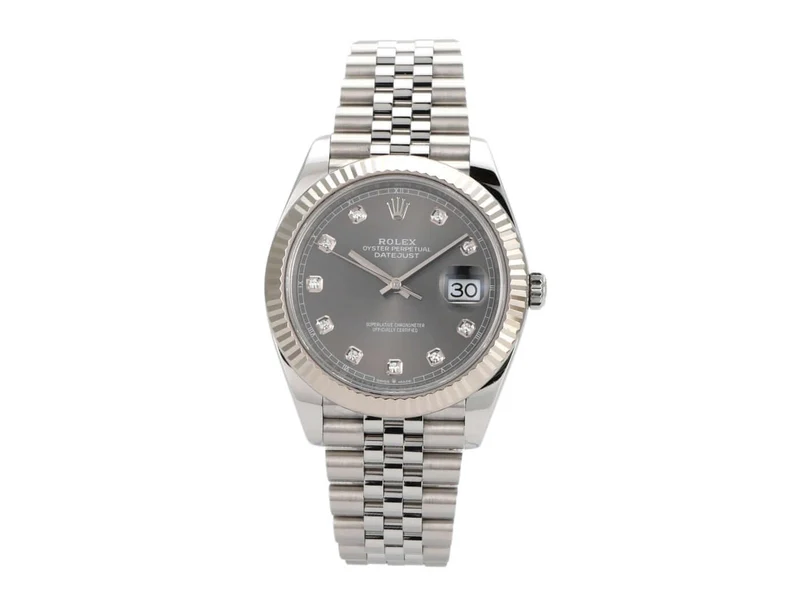 Rolex Datejust 41 Edelstahl Weißgold 126334 Rhodium Diamant Jubile-Band