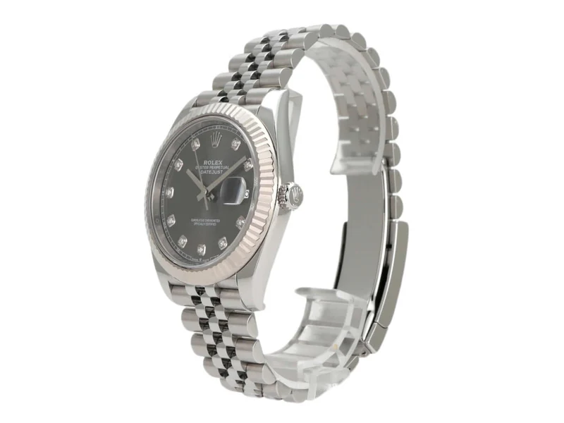 Rolex Datejust 41 Edelstahl Weißgold 126334 Rhodium Diamant Jubile-Band
